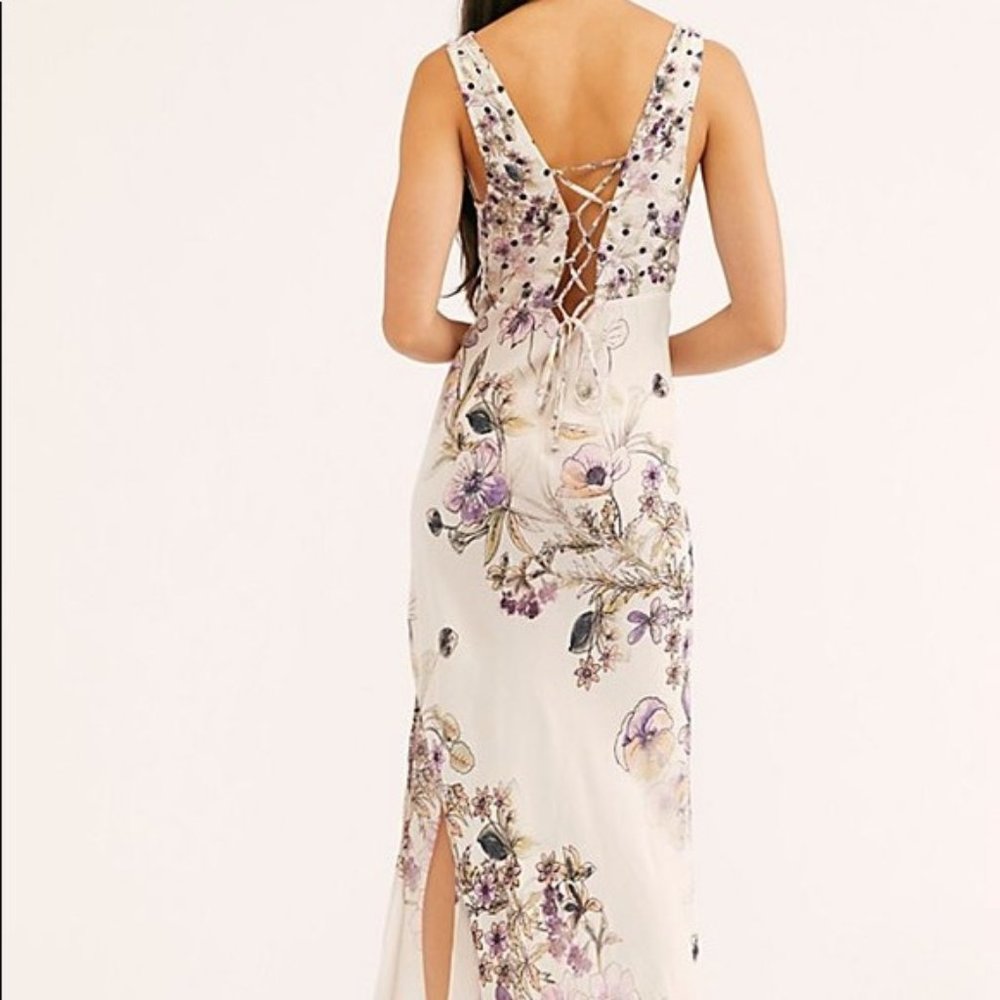 Free People Never Too Late Maxi Slip Dress XS NWT